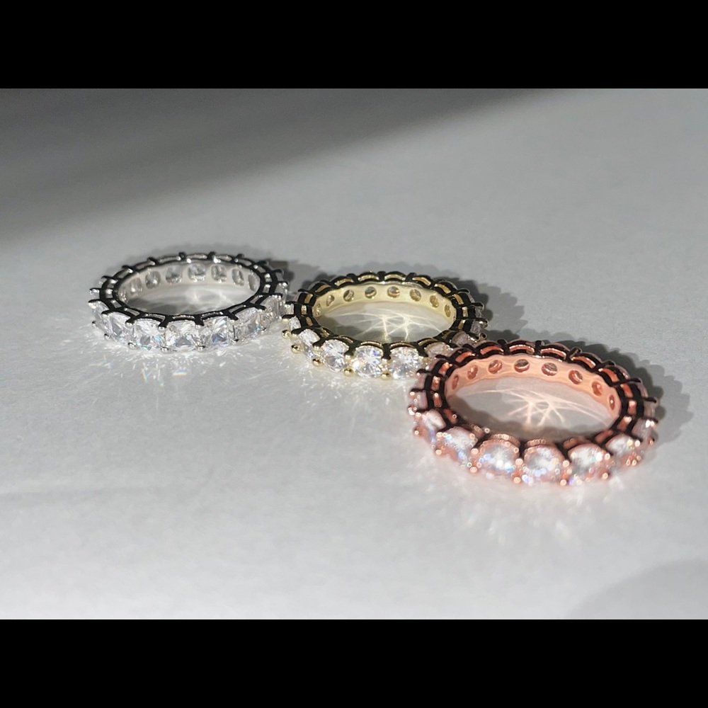 Waterproof & Tarnish Proof Rose Gold Diamond Ring - Picture 6 of 10